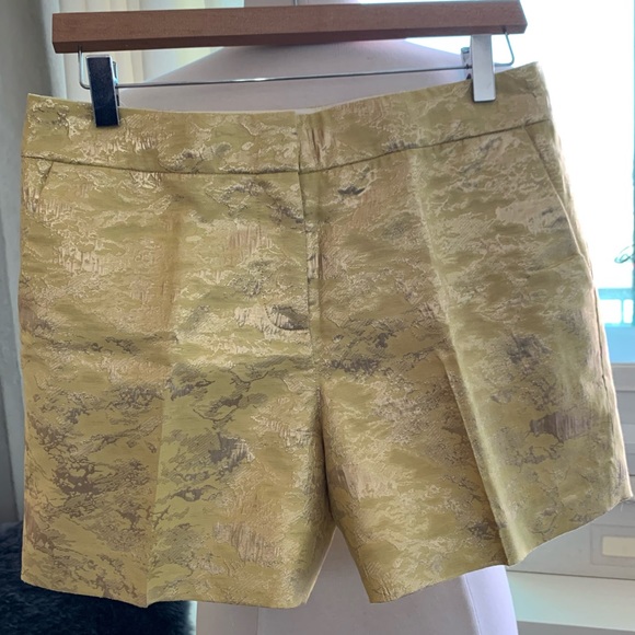 Leifsdottir Anthropologie Gold Brocade Shorts 4 6 - Picture 12 of 12